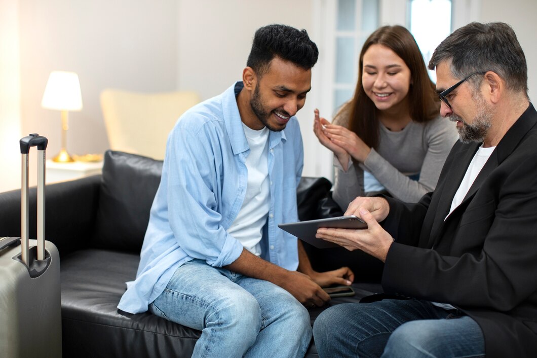 medium shot host talking couple 23 2149986614